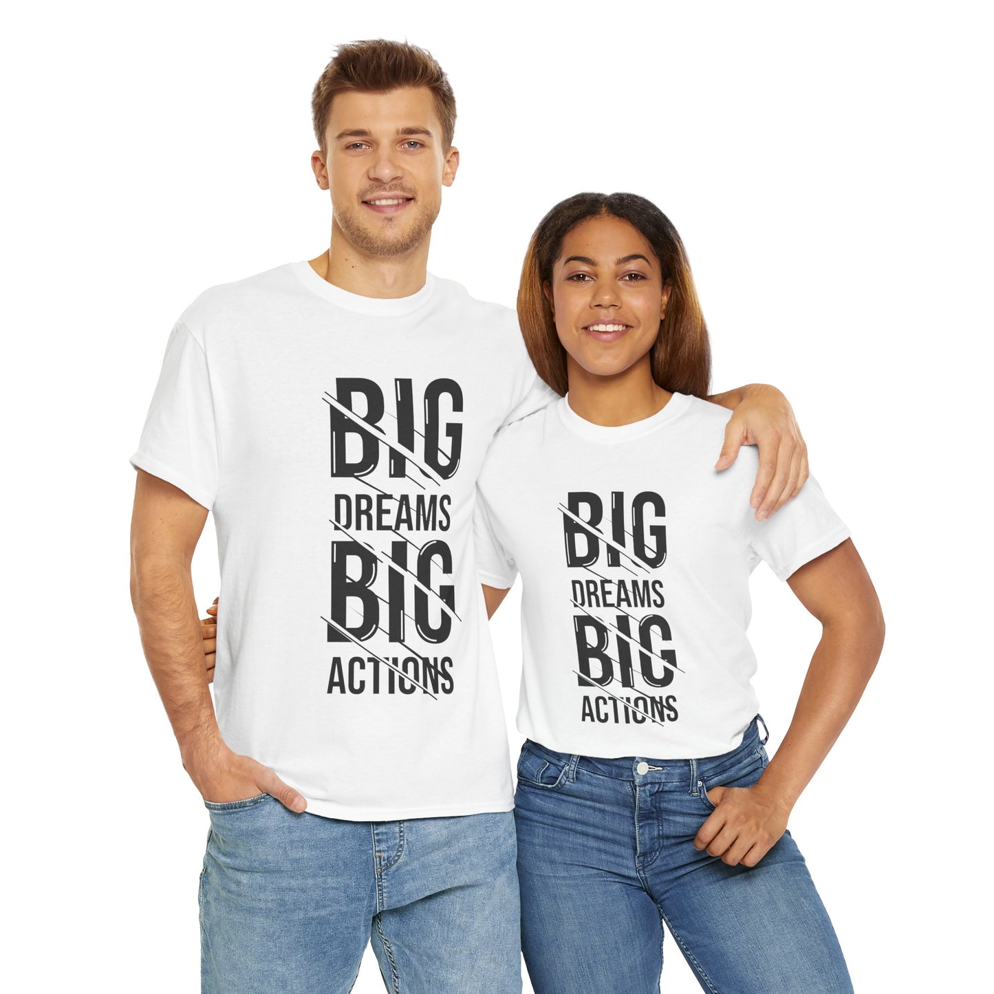 "Inspo Unisex Cotton Tee | Big Dreams, Big Actions"