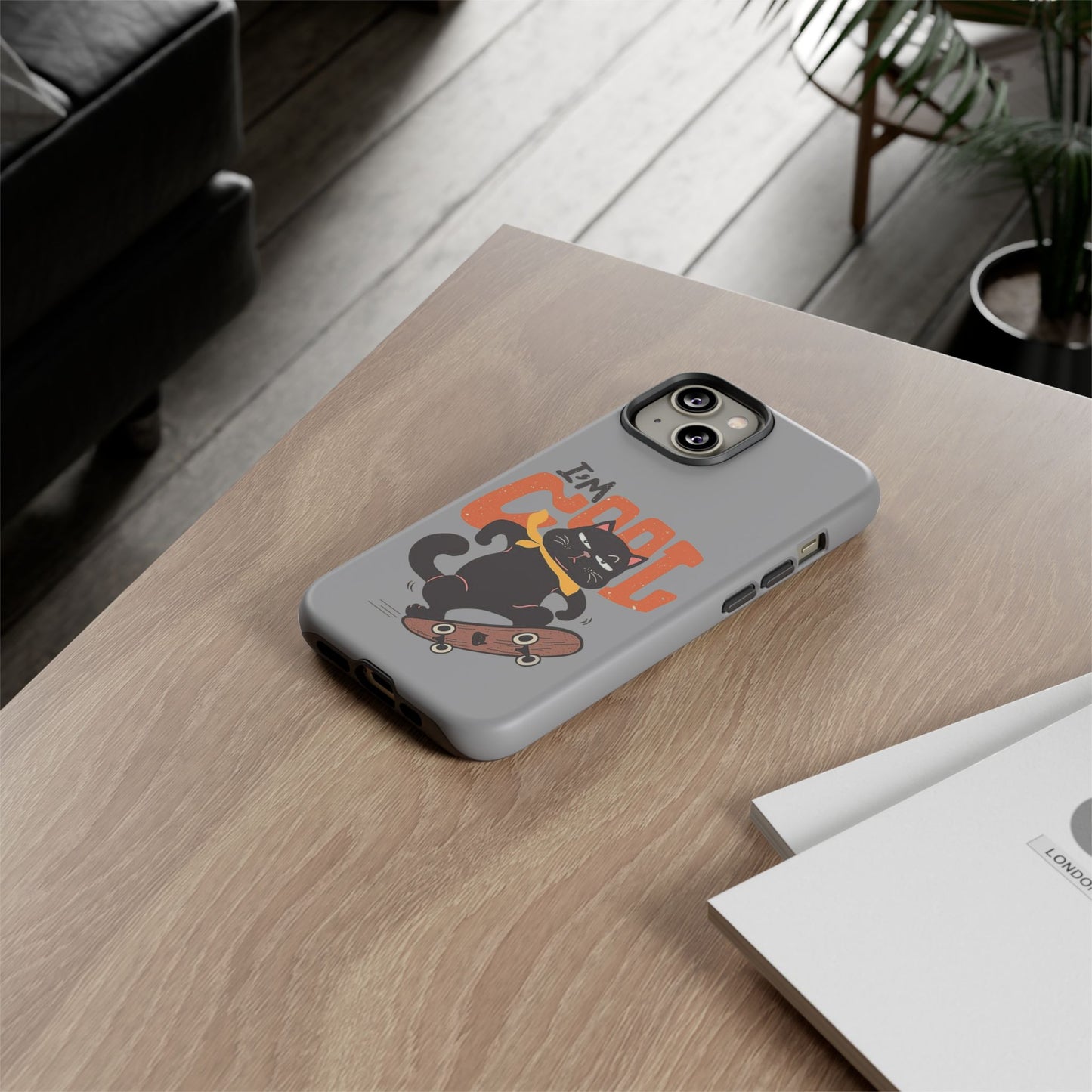 Cool Cat Phone Case - Fun Skateboard Design for Cat Lovers