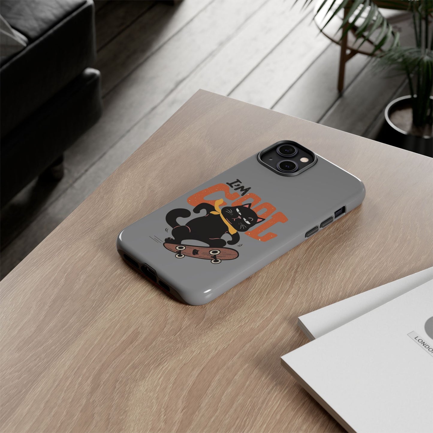 Cool Cat Phone Case - Fun Skateboard Design for Cat Lovers