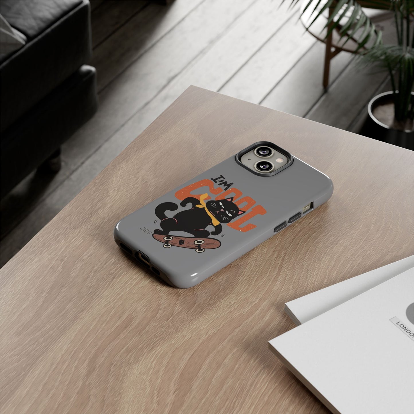 Cool Cat Phone Case - Fun Skateboard Design for Cat Lovers