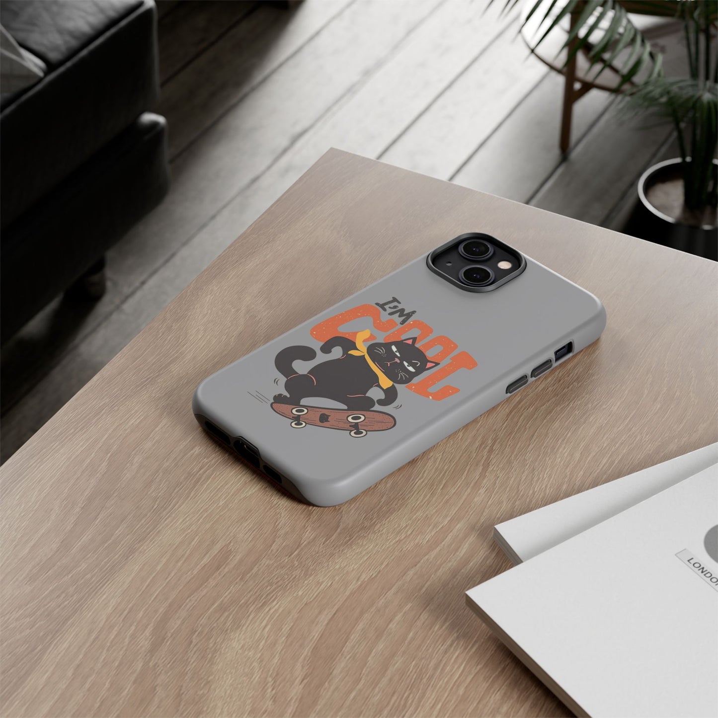 Cool Cat Phone Case - Fun Skateboard Design for Cat Lovers