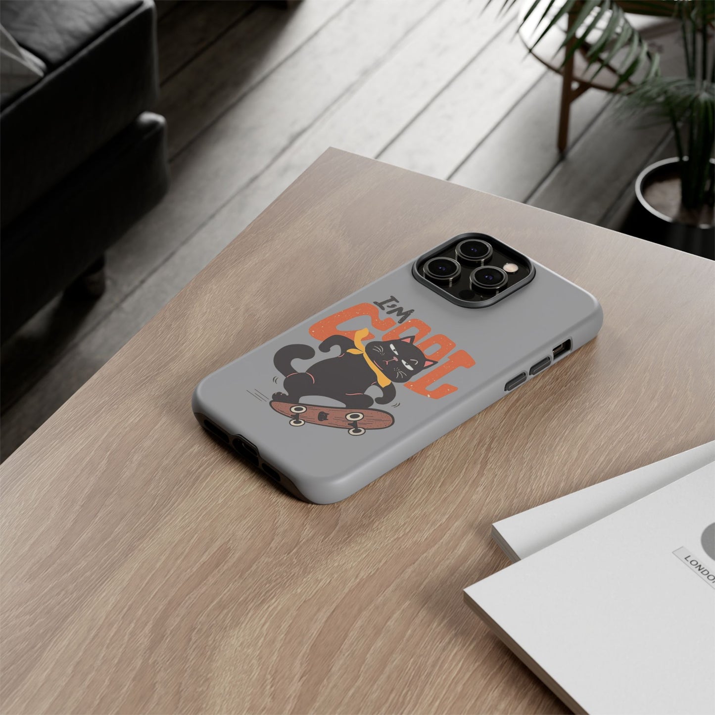 Cool Cat Phone Case - Fun Skateboard Design for Cat Lovers
