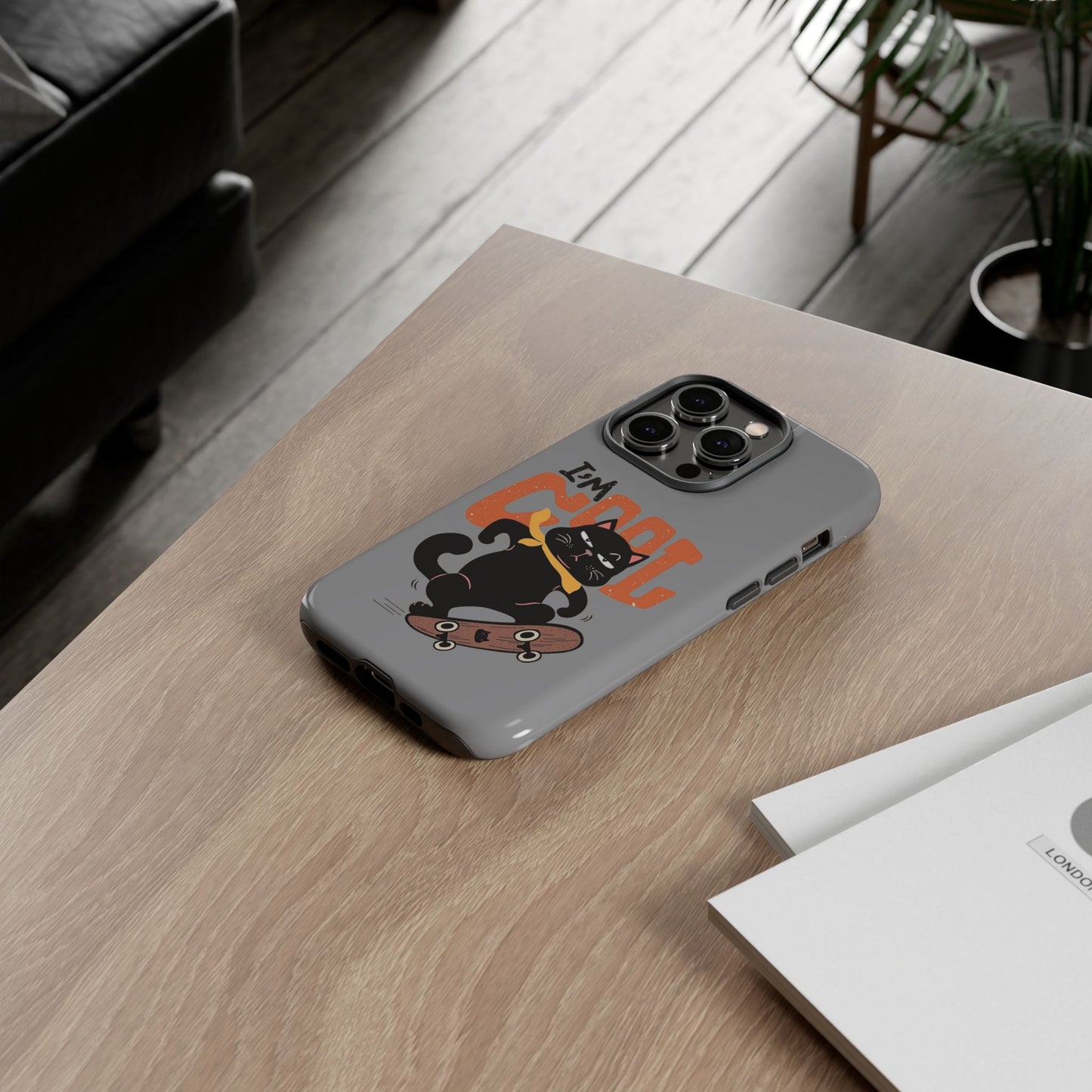 Cool Cat Phone Case - Fun Skateboard Design for Cat Lovers