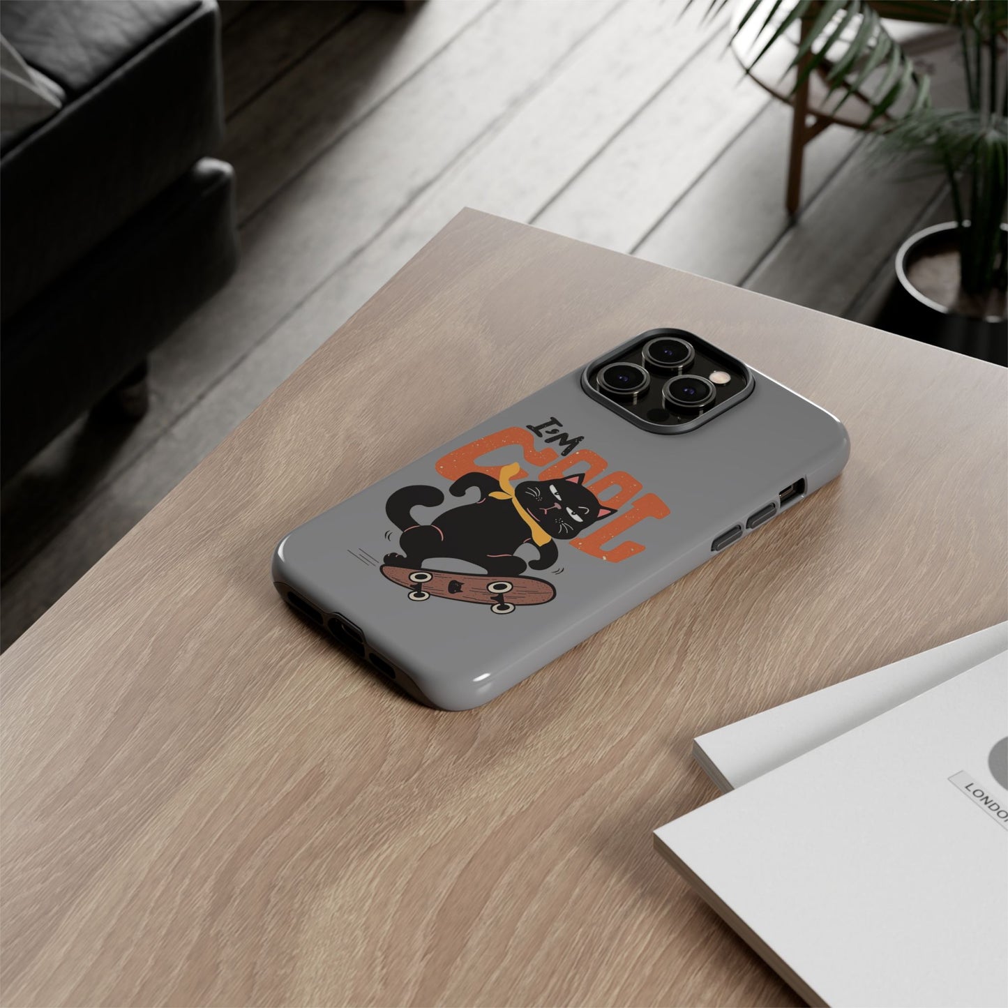Cool Cat Phone Case - Fun Skateboard Design for Cat Lovers